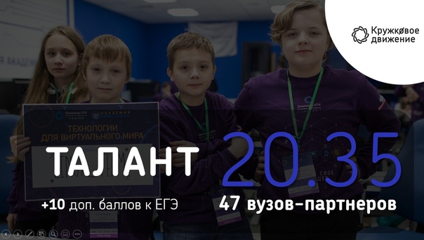 Баллы к ЕГЭ за достижения: о платформе «Талант 20.35» для школьников